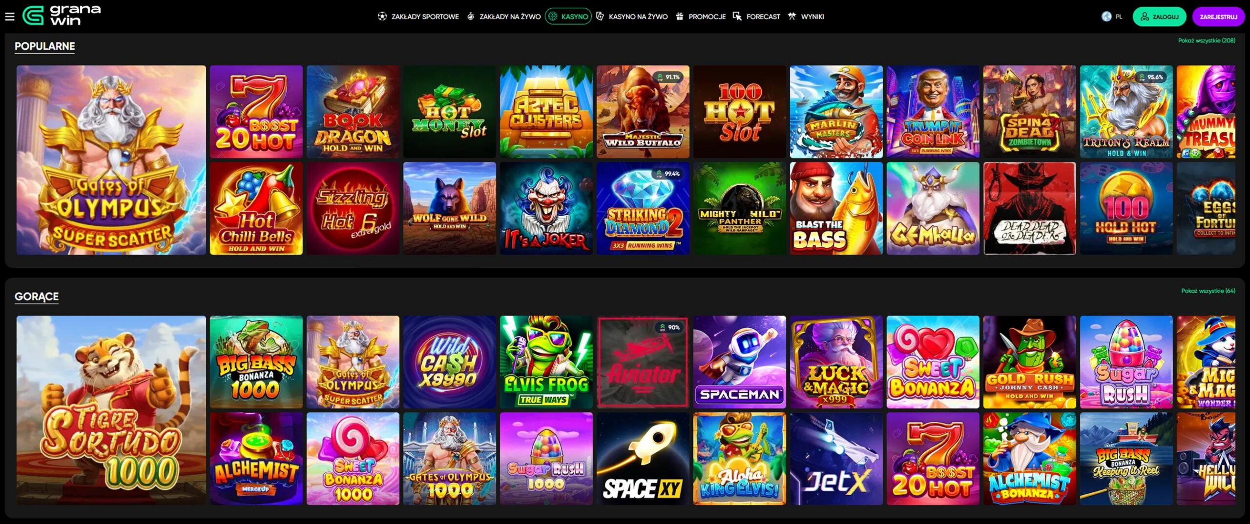 Granawin Popularne Gry